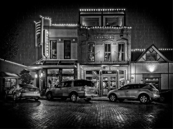Rainy Night in Downtown Plano