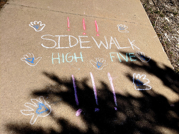 Covid Sidewalk Message