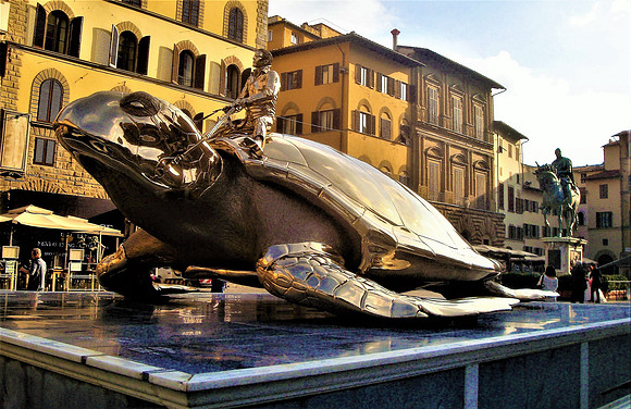Taking a Ride on a Giant-Florence, Italy