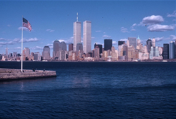 Twin Towers from Ellis Island